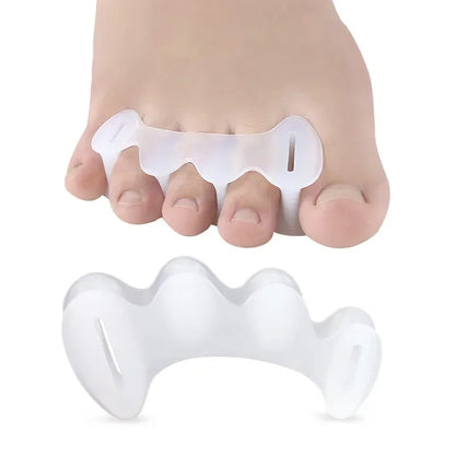 2Pcs=1Pair Hard Silicone Toe Finger Separator 3 Hole Hallux Valgus Orthopedic Spacers Bunion Overlapping Hammer Foot Corrector Leedoar