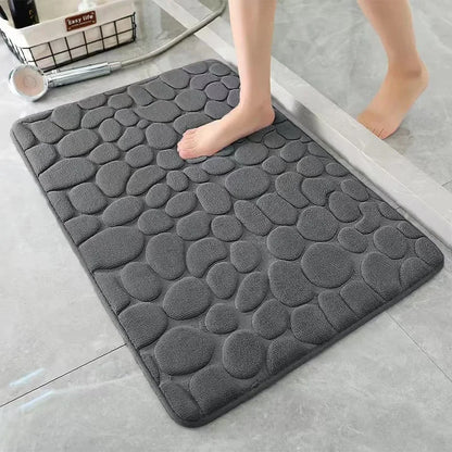 Anti Slip Carpet Pebble Relief Bathroom Floor Living Room Bedroom Carpet Shower Room Door Mat Bathroom Absorbent Floor Mat Leedoar