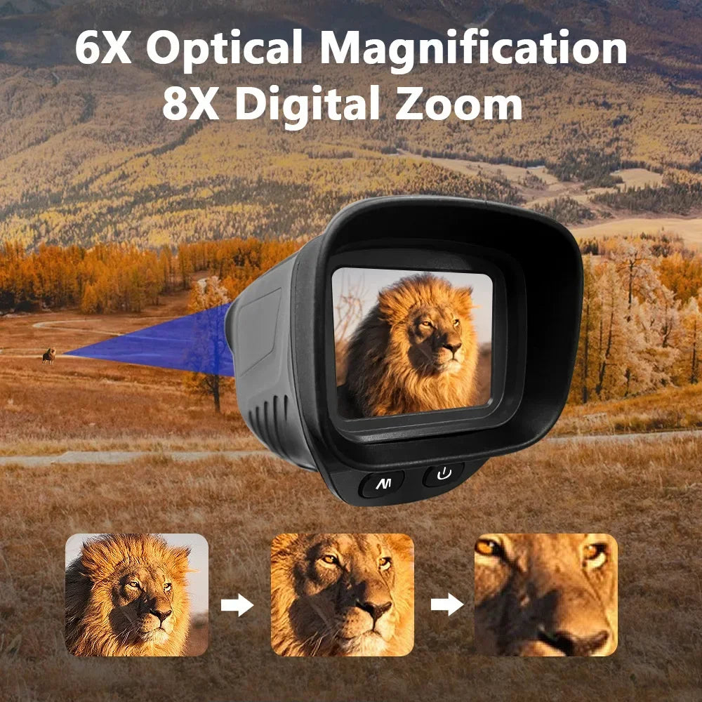 2inch Screen Night Vision Monocular 2.5K 25MM High Definition Video 8X Digital Zoom Goggles IR 300m Scope for Hunting Camping Leedoar