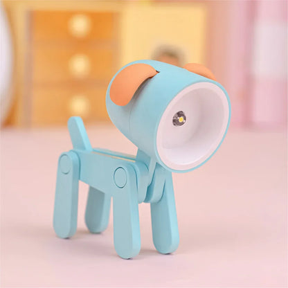 LED Mini Night Light Cute Dog Deer Foldable Desk Lamps Desktop Ornament Book Light Kids Room Bedside Bedroom Decor Holiday Gifts Leedoar