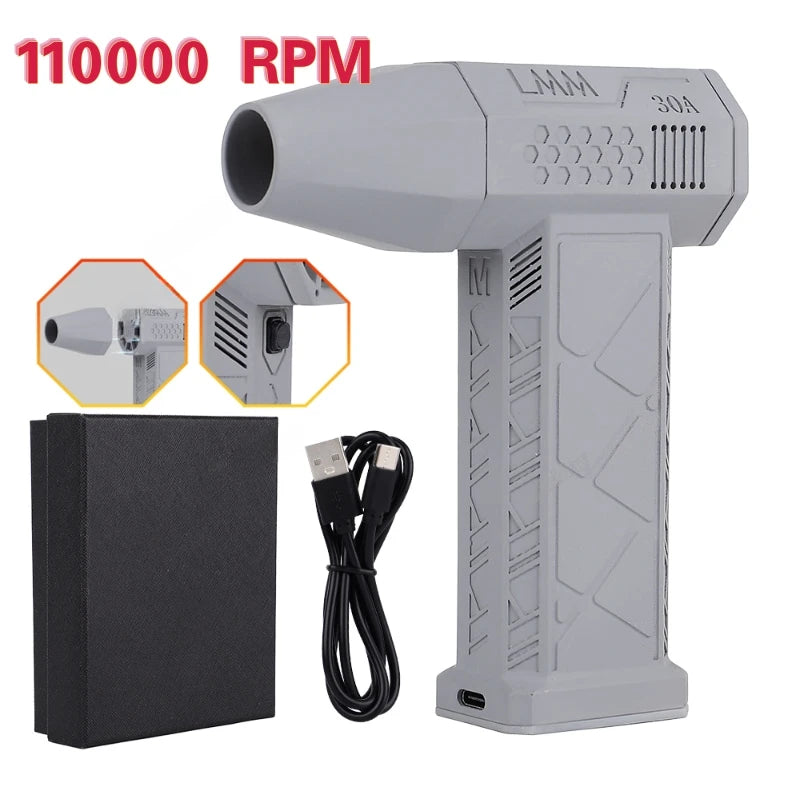 Powerful Blower with High Speed Duct Fan Mini Turbo Jet Fan 110,000 RPM 45m/sTurbo Violent Fan High-Performance Brushless Motor Leedoar