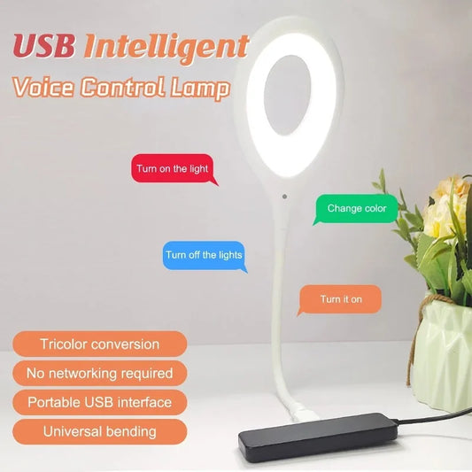 2023 Newest LED USB Intelligent Voice Lights Eye Protection Reading Lamp Desk Lamp Portable Foldable Small Sleep Night Light Leedoar