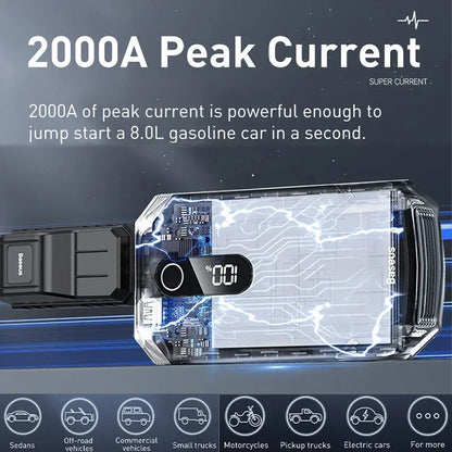 2000A Jump Start  20000mAh Car Battery Charger for Auto Emergency Power Bank Booster Starting Device Car Jump Starter Mobile Leedoar