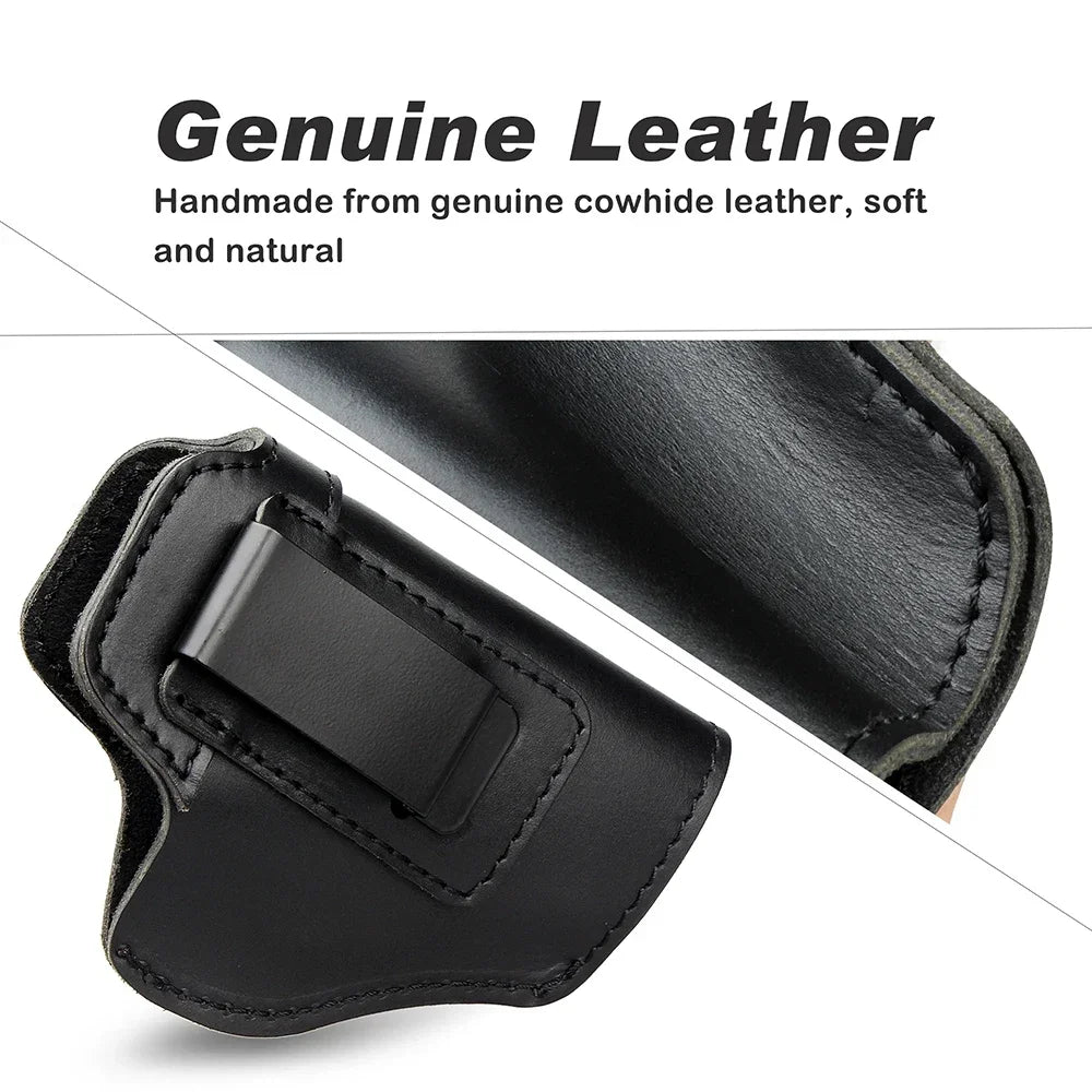 Left RIGHT Tactical Leather Holster for Concealed Carry Airsoft IWB Gun Holsters for Glock 17 19 43X/ Sig P365 9mm for Hunting Leedoar