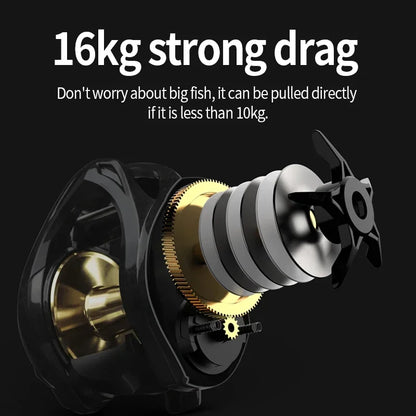 TDC300 Baitcasting Reel Magnetic Brake Reel Carbon Fiber Body 16KG 6.3:1 Drag Power Handle Pesca Fishing Reel Leedoar