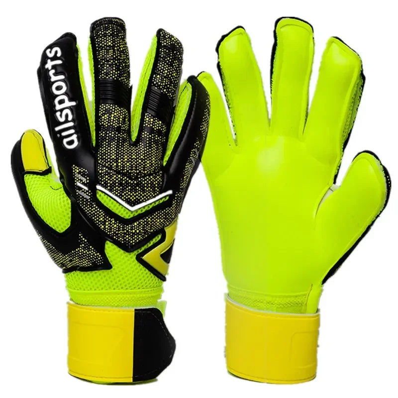 Guante de portero de fútbol profesional para adultos, de látex de 4 mm, con protección para los dedos, protector de guantes de portero de fútbol para niños