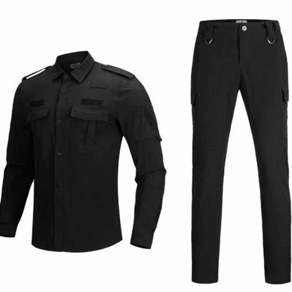 Quick Drying Workwear Suit Men Military Combat Elastic Tactical Training Set Multi Pocket Waterproof Man Security Staff Uniform Leedoar