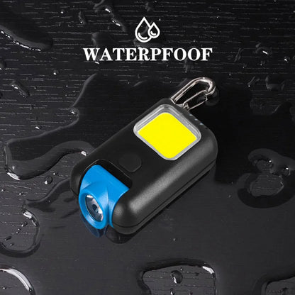 New Keychain Light Outdoor Home Portable USB Charging Multi-Function Cap Clip Light Waterproof Highlight Cob Work Light Leedoar