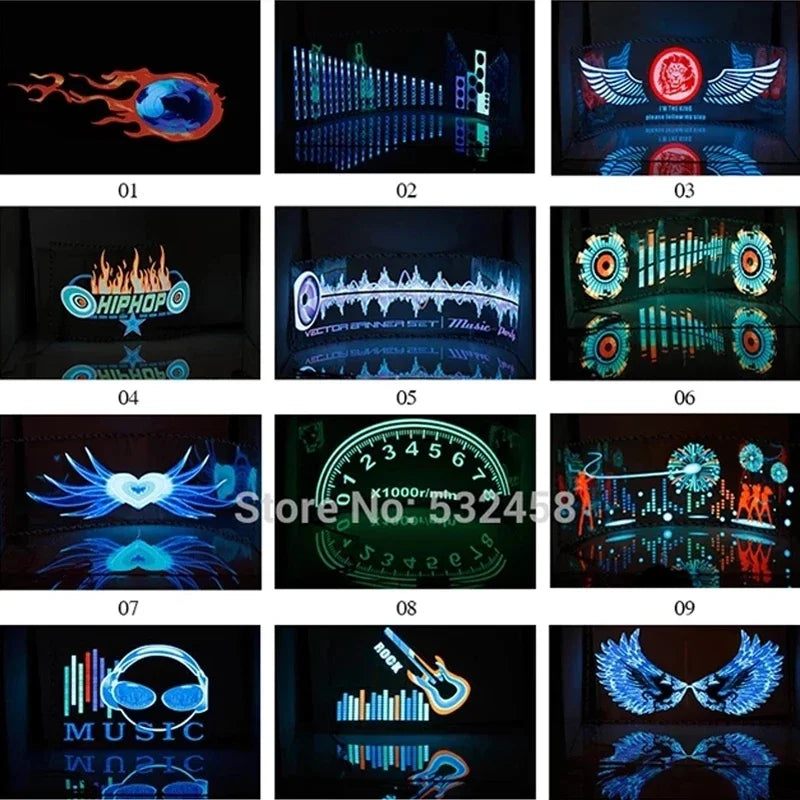 Car Music Rhythm Lamp Windshield LED Sound Activated Equalizer Neon EL Light Music Rhythm Flash Creative Rear Window Sticker DIY Leedoar