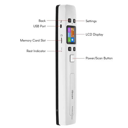 WIFI Scanner IScan A4 HD Color LCD Screen With SD Card 16G 32G 1050 DPI CIS Scanning Document Photo Image Storage Format JPG/PDF Leedoar