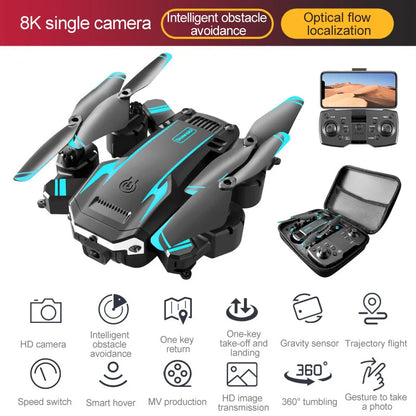 S6 Smart Obstacle Avoidance Optical Flow Drone Smartphone Gesture Video Foldable RC Drone with 8K HD Dual Camera Mini WiFi FPV Leedoar