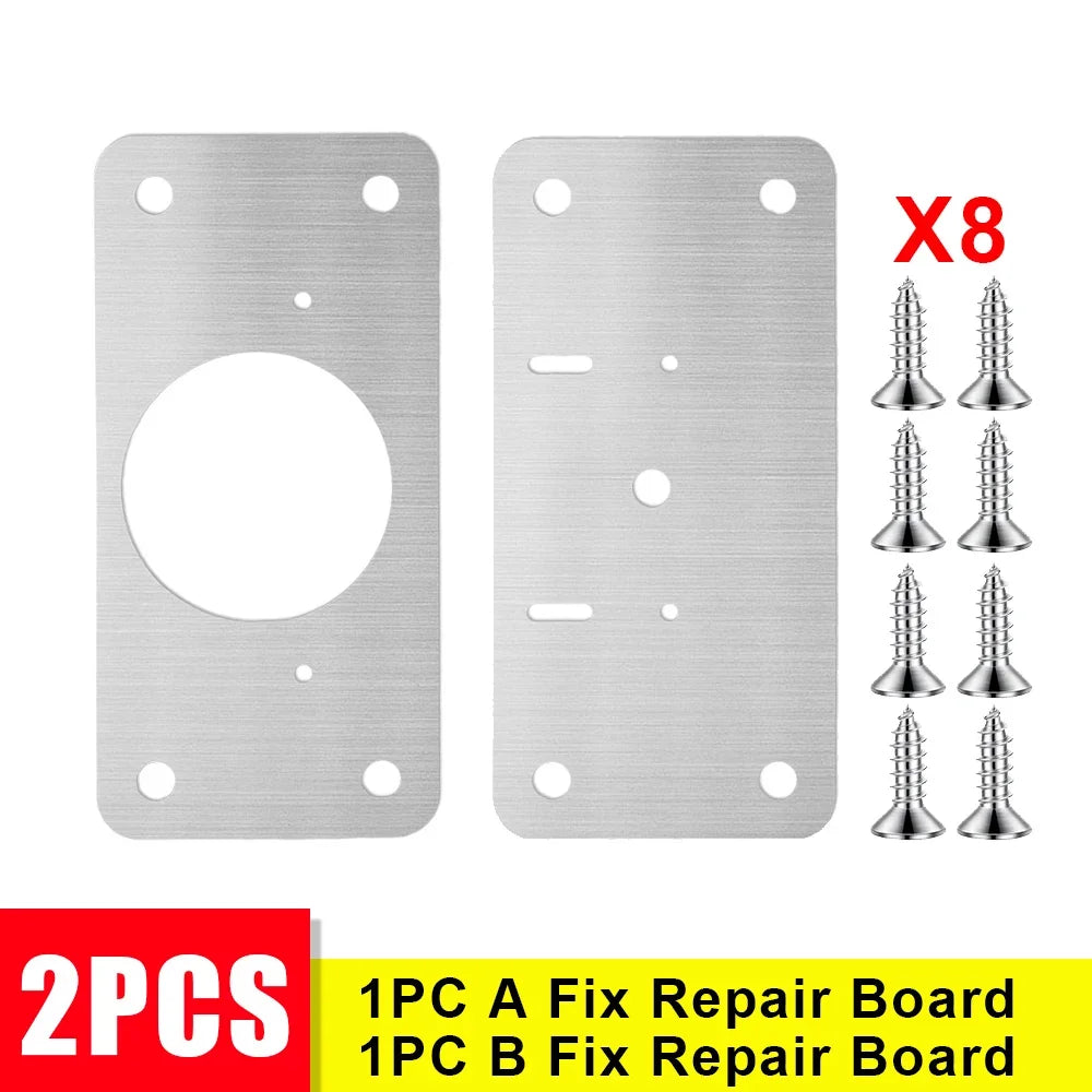 Cabinet Hinge Repair Plate Kit Stainless Steel Door Hinge Mounting Plate