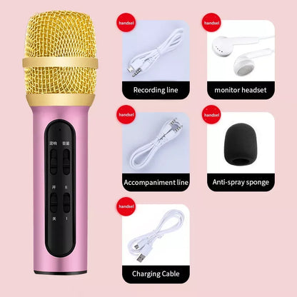 C11 Wireless Kids Karaoke Microphone with Speaker Portable Handheld Music Player for Home Party KTV Mic Show Family Party Gifts Leedoar