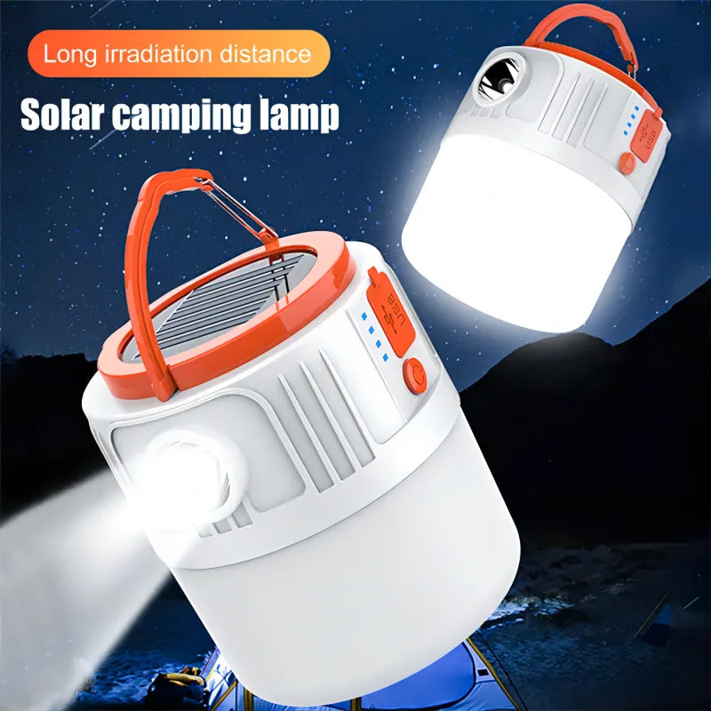 Lanterna de acampamento solar 6 modos tipo C USB lâmpada de barraca portátil solar lanternas led para barraca de mercado noturno ao ar livre luz de emergência 