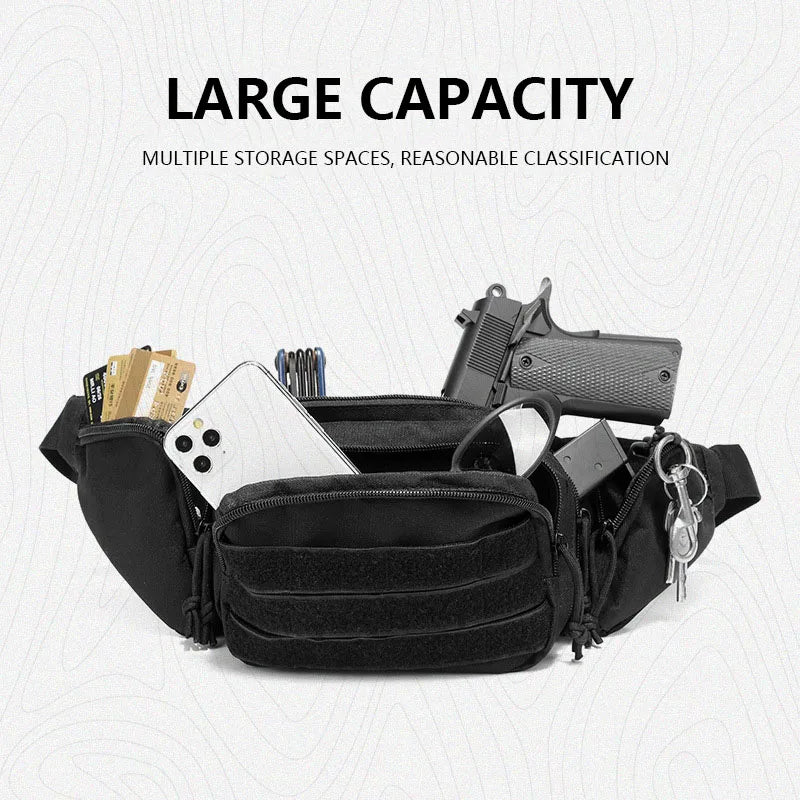 Men's Tactical Belt Pack, Running Sports Cycling Belt Pack, Multifunctional Outdoor Hiking Tool Shoulder Bag Leedoar