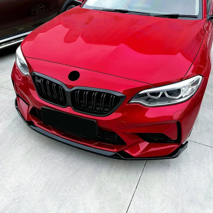 Car Front Bumper Lip Body Kit Spoiler Canard Splitter Diffuser For BMW 2 Series F87 M2 CS Model 2016 2017 2018 2019 2020 2021 Leedoar