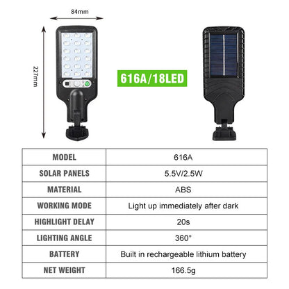 Outdoor Solar Lamp Security Lighting Wall Lamp Street Light Cob Led Motion Sensor Smart Remote Control IP 65 Waterproof Song Man Leedoar