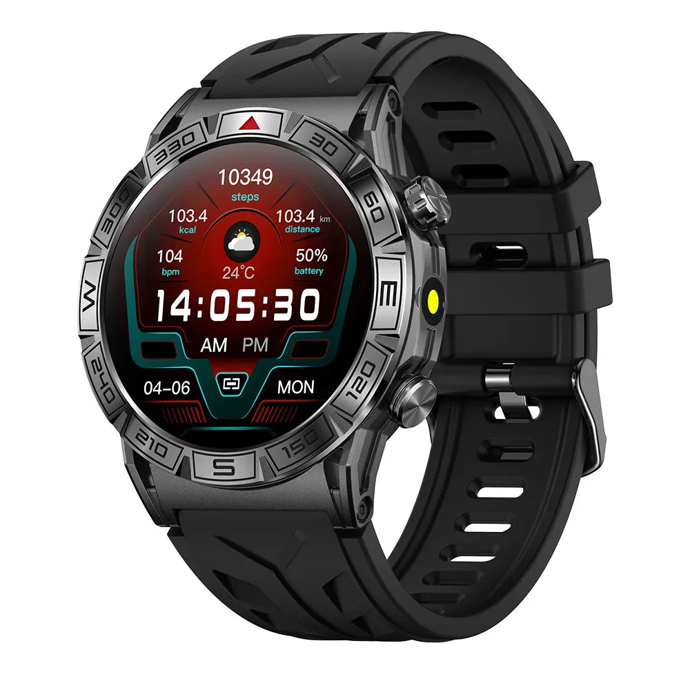 KC80 Sports Smart Watch Men Bluetooth Call SMS Notification Monitoring GPS Track+Altitude+Barometric Pressure+Compass+Flashlight Leedoar