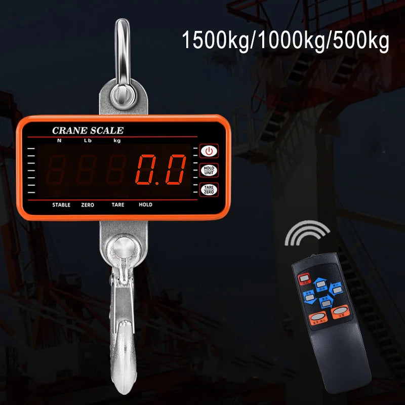 1500kg Digital Hanging Scale with 65ft Remote Control