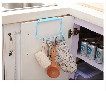 Kitchen Organizer Towel Rack Bathroom Hanging Holder Cabinet Racks Holder Storage Hanger Shelf for Kitchen Supplies Accessories Leedoar