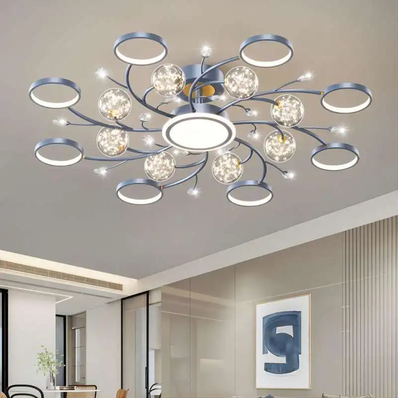 2023 New Blue Gray Nordic Pendant Light Living Room Light, Elegant, Luxury Ceiling Ceiling Light, Indoor Lighting Leedoar