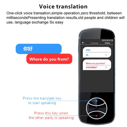 137 Multi-language Two-way Translation Machine V10 Of Voice & Photo 3.0"IPS Touch Screen Support WIFI Online/Offline Translation Leedoar