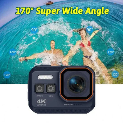 16MP Underwater Video Cameras 4K Waterproof Action Camera Wifi For Outdoor With Remote Control Action Sports Camera Accessories Leedoar