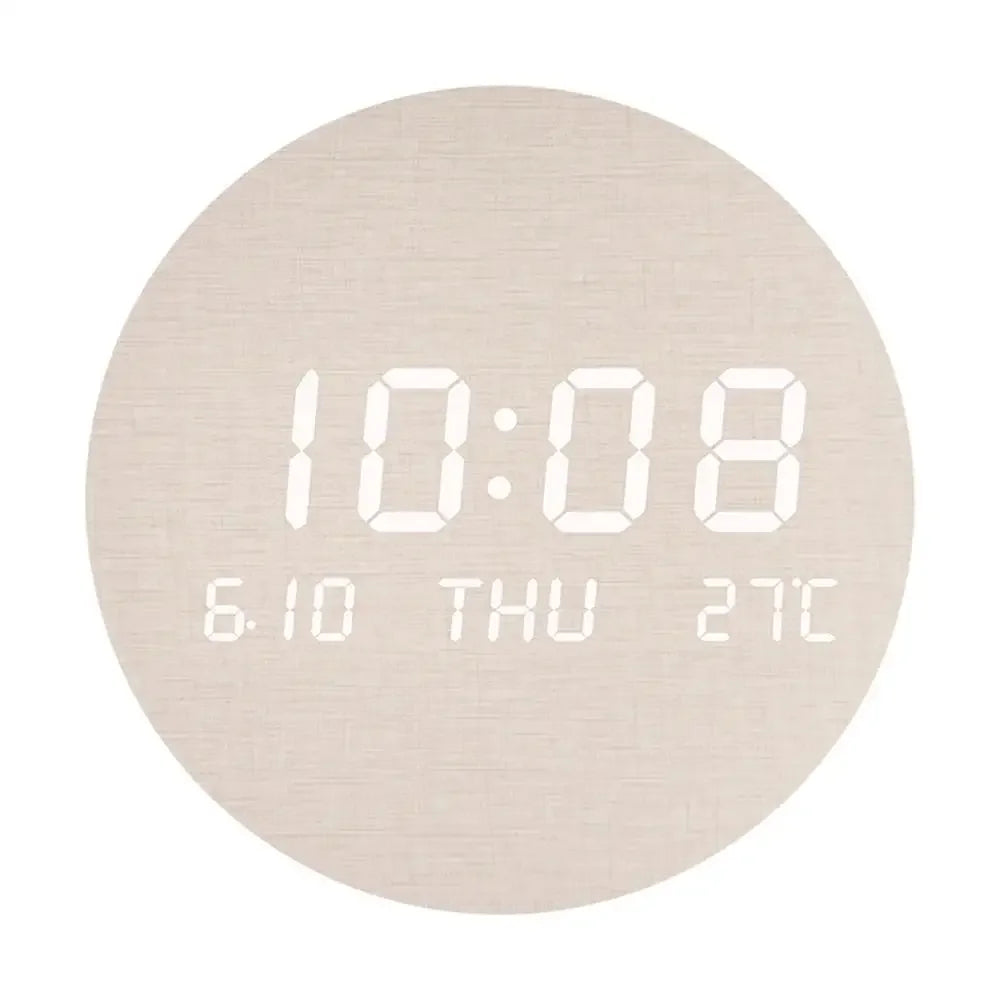 LED Digital Wall Clock Creative Temperature Date Time Display Silent Living Room Home Bedroom Nordic Style Fashion Wall Clock Leedoar