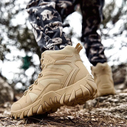 Upgraded Tactics Combat Training Boots Male Outdoors Camping Anti-wear Rapid Response Hiking Shoes Fishing Hunting Sneakers Men Leedoar