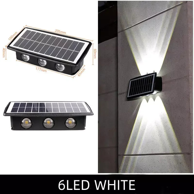 Solar Lamp Courtyard Door Number Wall Lamp Outdoor Waterproof Wall Washer Lamp Villa Spotlight Up And Down Double Head Leedoar