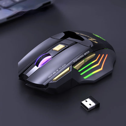 2023 Novo C Free Double-click 2.4G Btooth Silencioso Recarregável Luz de Respiração Deslumbrante Mouse de Jogo Sem Fio 7 Teclas 