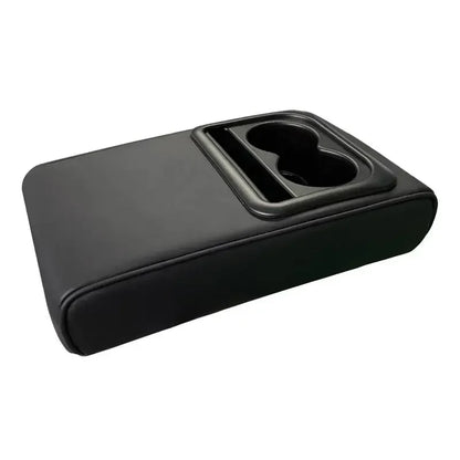 Almofada de apoio de braço de couro PU para console central com 2 porta-copos, capa de almofada portátil para descanso de braço de carro, almofada de altura