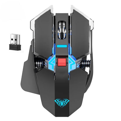 SC300 Wireless Mouse Rechargeable Silent Notebook Desktop Computer Mechanical E-sports Game Home With 4 Color Cool Lights Leedoar