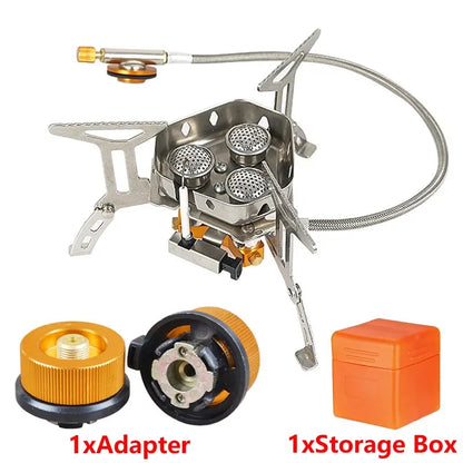 Outdoor Camping Head Stove Portable Travel Picnic Gas Burner 5800W Big Power Windproof Foldable Gas Stove Camping Supplies Leedoar