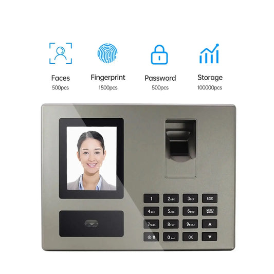 FA03 Attendance Machine With Face+ Fingerprint+Password Employee Check-in Device Facial Recognition Punch Card Apparatus