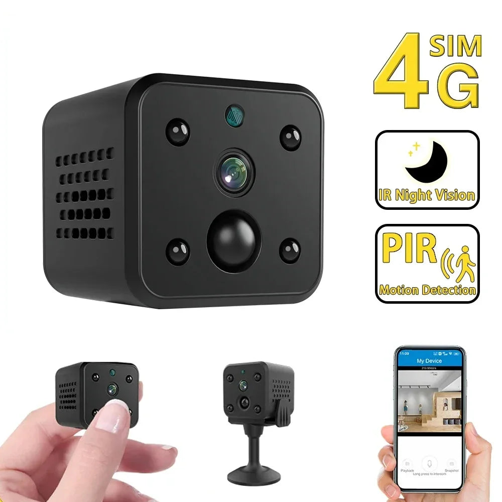 4G Mini Wireless Wifi Camera PIR Human Detection Night Vision Infrared Monitoring Security Camera with Built-in 3000mAh Battery Leedoar