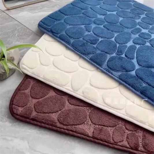 Anti Slip Carpet Pebble Relief Bathroom Floor Living Room Bedroom Carpet Shower Room Door Mat Bathroom Absorbent Floor Mat Leedoar