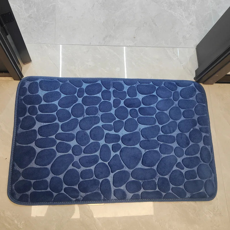 Anti Slip Carpet Pebble Relief Bathroom Floor Living Room Bedroom Carpet Shower Room Door Mat Bathroom Absorbent Floor Mat Leedoar