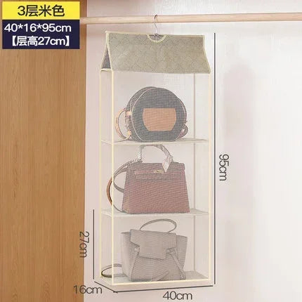 4Layers Home Wardrobe Three-dimensional Hanging Bag Collection Hanging Bag Finishing Cloth Dust-proof Storage Rack Dormitory Art Leedoar