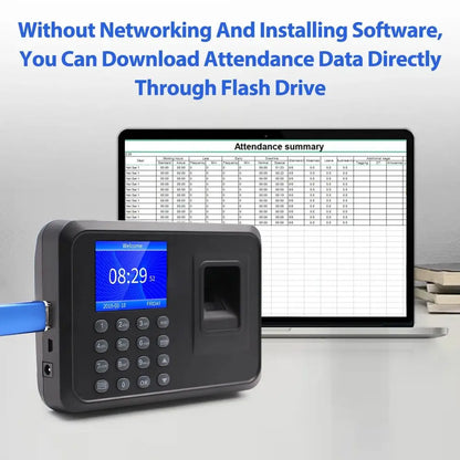 Dispositivo de registro de tiempo electrónico con teclado de empleado con huella dactilar y contraseña F01, máquina de gestión de datos USB