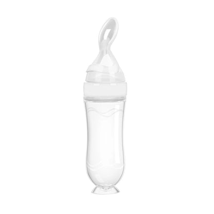 Safe Useful Silicone Baby Bottle With Spoon Food Supplement Rice Cereal Bottles Squeeze Spoon Milk Feeding Bottle Cup Leedoar