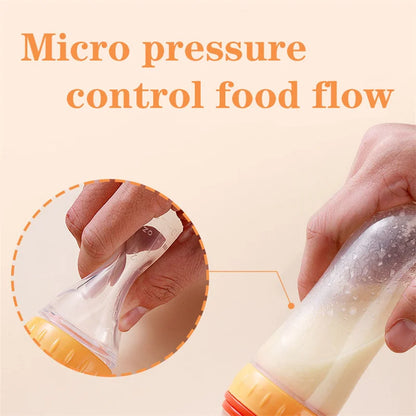 Safe Useful Silicone Baby Bottle With Spoon Food Supplement Rice Cereal Bottles Squeeze Spoon Milk Feeding Bottle Cup Leedoar