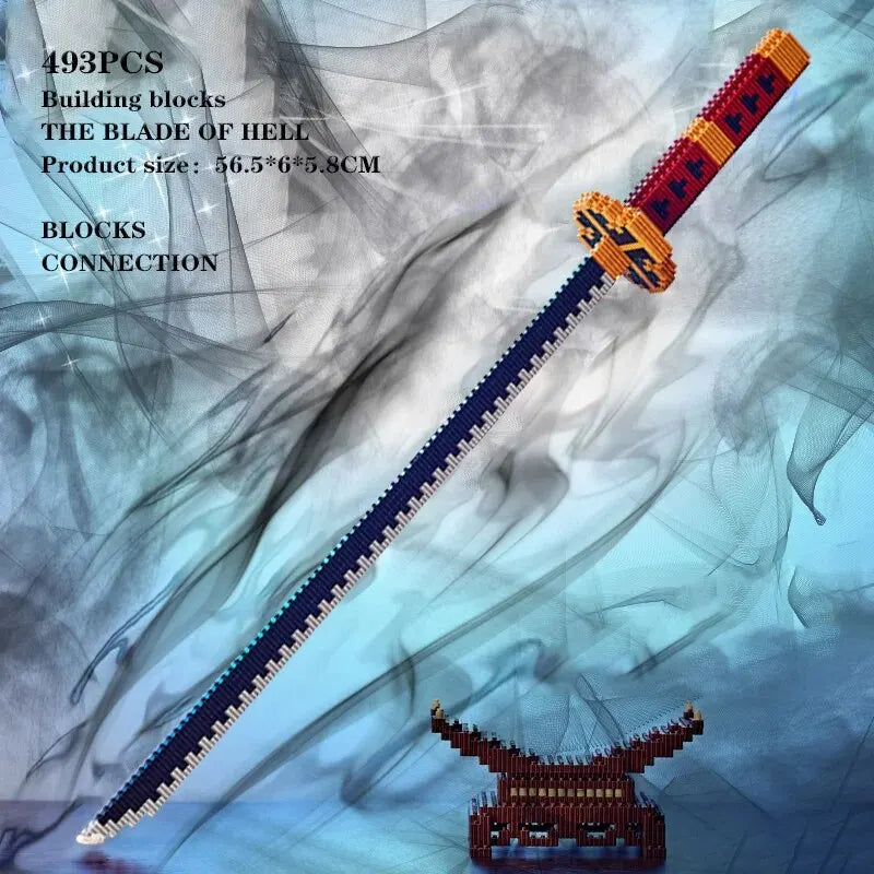 Samurai Sword Building Blocks Ninja Blade Katana Japanese Anime Butterfly Nichirin Knife Bricks Children Toys for Adult Leedoar