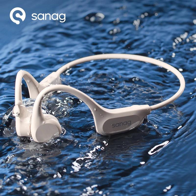 Sanag B60s Auriculares inalámbricos de conducción ósea IPX8 Auriculares Bluetooth para natación y equitación Auriculares con memoria de 64 GB Auriculares para música MP3 