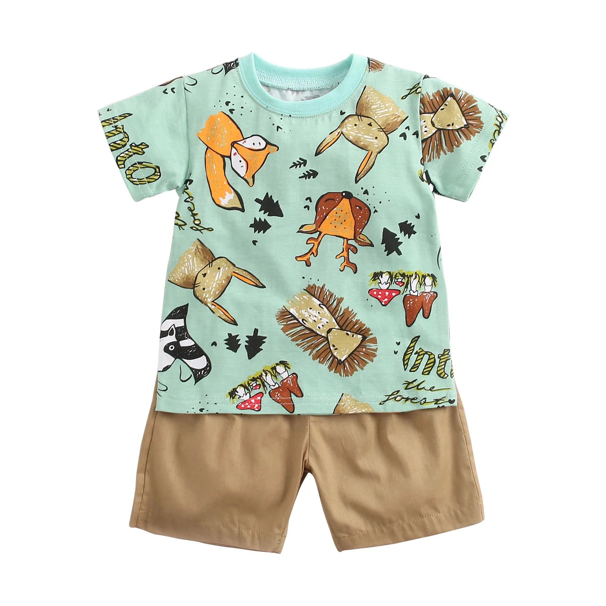 Sanlutoz Baby Boys Summer Clothing Sets Cartoon Short Sleeve Cotton Baby Outfit Sets Shirts + Shorts 2pcs Leedoar