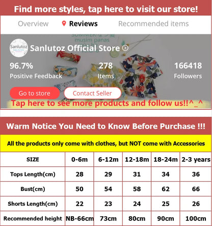 Sanlutoz Baby Boys Summer Clothing Sets Cartoon Short Sleeve Cotton Baby Outfit Sets Shirts + Shorts 2pcs Leedoar