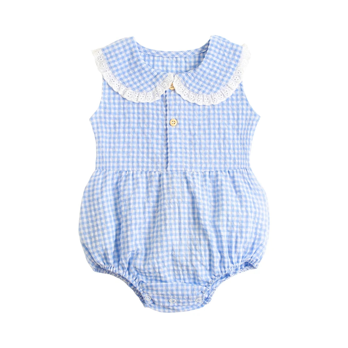 Sanlutoz Summer Cotton Baby Bodysuit Newborn Cute Plaid Clothing for Baby Girls Sleeveless Princess Toddler Infant Bodysuits Leedoar