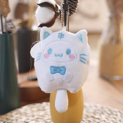 Sanrio 11 Cm Kuromi My Melody KT Cat PC Dog Hello Kitty Keychain Anime Plush Figure Pendant Accessories Cute Animals Toys Leedoar