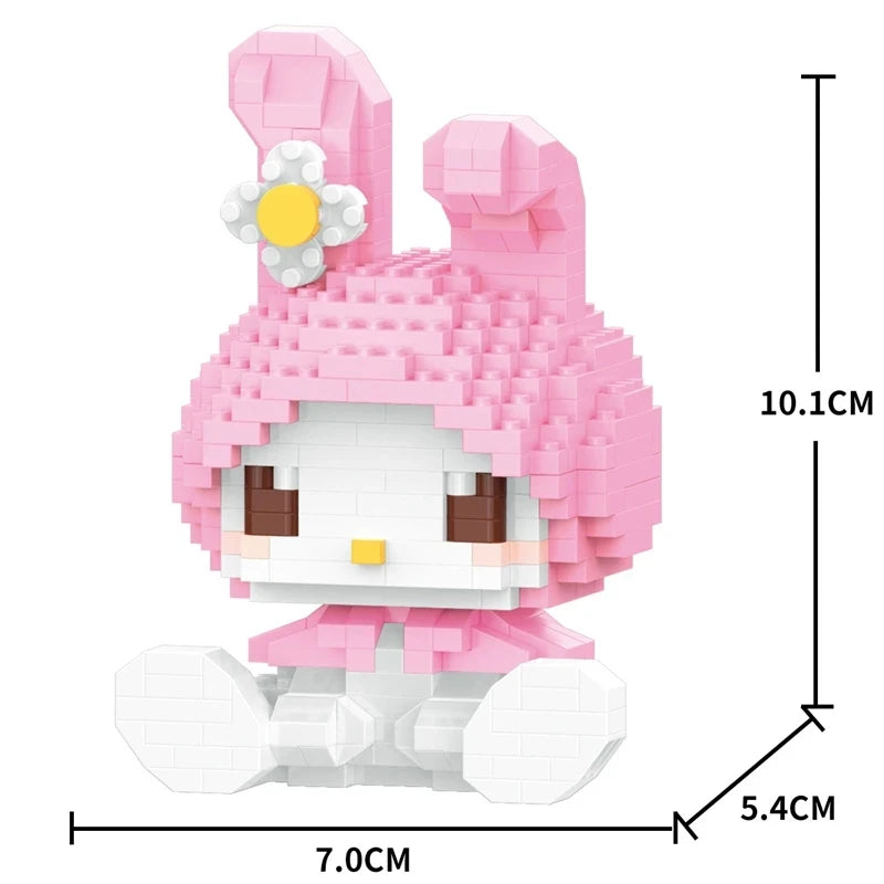 Sanrio Anime Hello Kitty My Melody Cinnamoroll Pompompurin Kuromi Friends Building Blocks Bricks Girl Children Kid Toy Gift Set Leedoar