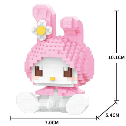 Sanrio Anime Hello Kitty My Melody Cinnamoroll Pompompurin Kuromi Friends Building Blocks Bricks Girl Children Kid Toy Gift Set Leedoar